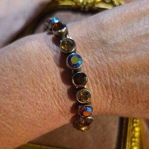 Multicolor Rhinestone Bangle Bracelet